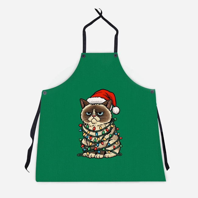 Jolly Christmas Cat-Unisex-Kitchen-Apron-GoshWow