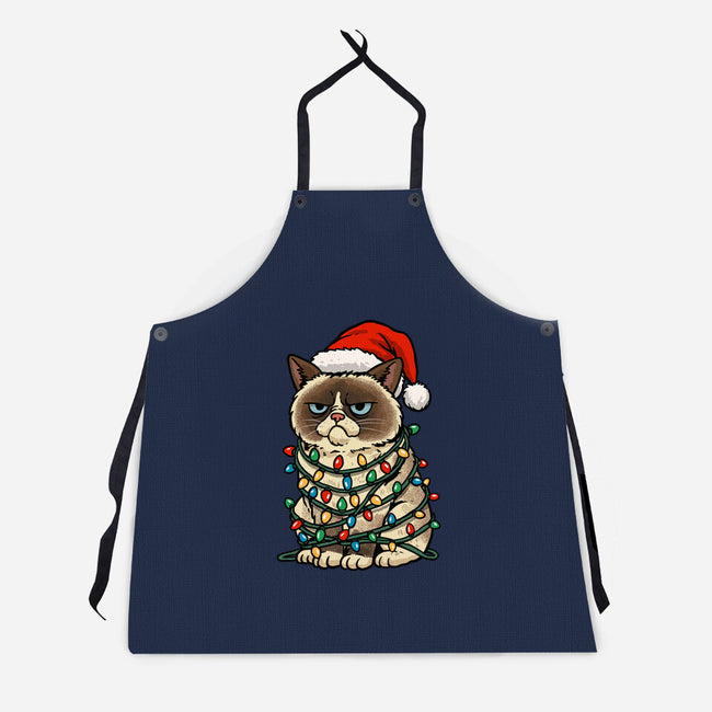 Jolly Christmas Cat-Unisex-Kitchen-Apron-GoshWow