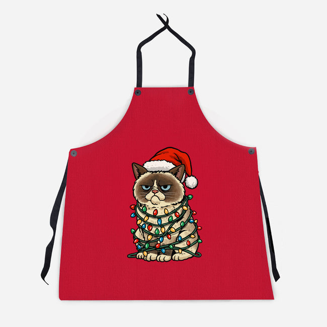 Jolly Christmas Cat-Unisex-Kitchen-Apron-GoshWow