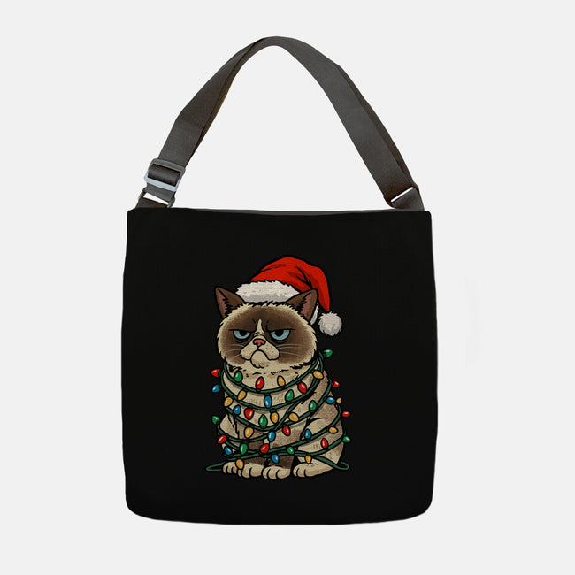 Jolly Christmas Cat-None-Adjustable Tote-Bag-GoshWow