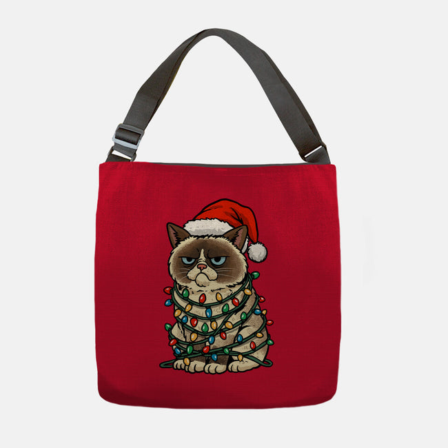 Jolly Christmas Cat-None-Adjustable Tote-Bag-GoshWow