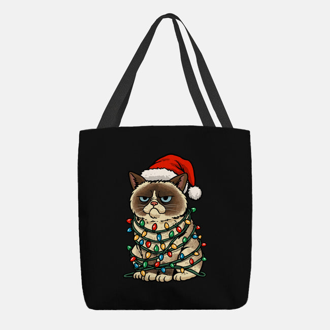 Jolly Christmas Cat-None-Basic Tote-Bag-GoshWow