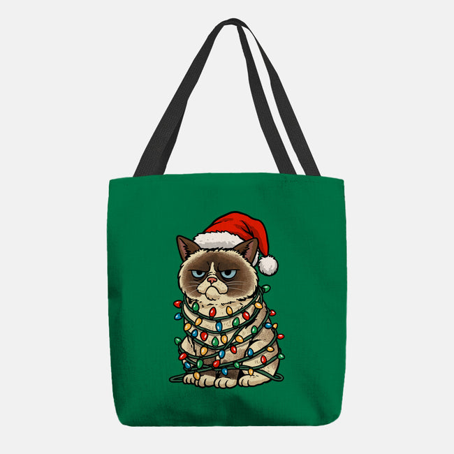 Jolly Christmas Cat-None-Basic Tote-Bag-GoshWow