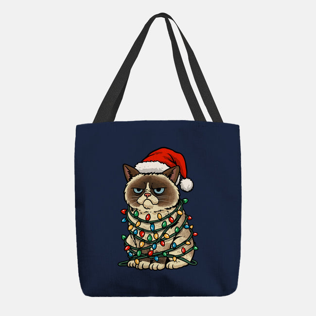 Jolly Christmas Cat-None-Basic Tote-Bag-GoshWow