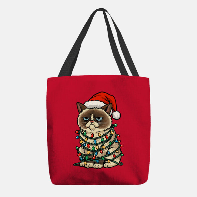 Jolly Christmas Cat-None-Basic Tote-Bag-GoshWow