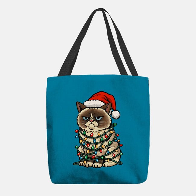 Jolly Christmas Cat-None-Basic Tote-Bag-GoshWow