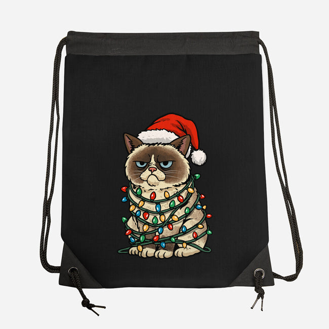 Jolly Christmas Cat-None-Drawstring-Bag-GoshWow