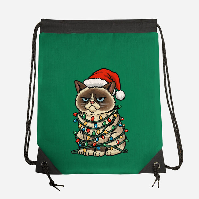 Jolly Christmas Cat-None-Drawstring-Bag-GoshWow