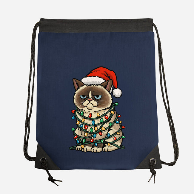 Jolly Christmas Cat-None-Drawstring-Bag-GoshWow