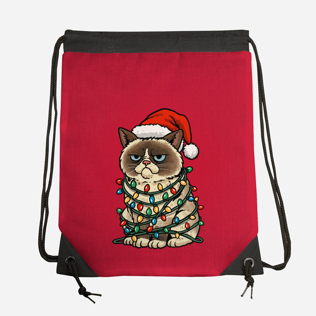 Jolly Christmas Cat-None-Drawstring-Bag-GoshWow