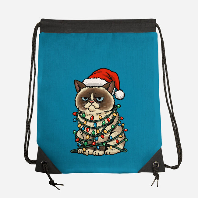 Jolly Christmas Cat-None-Drawstring-Bag-GoshWow
