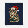 Jolly Christmas Cat-None-Fleece-Blanket-GoshWow