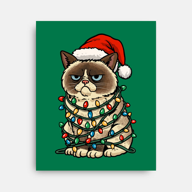 Jolly Christmas Cat-None-Stretched-Canvas-GoshWow