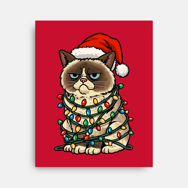 Jolly Christmas Cat-None-Stretched-Canvas-GoshWow