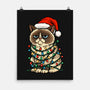 Jolly Christmas Cat-None-Matte-Poster-GoshWow
