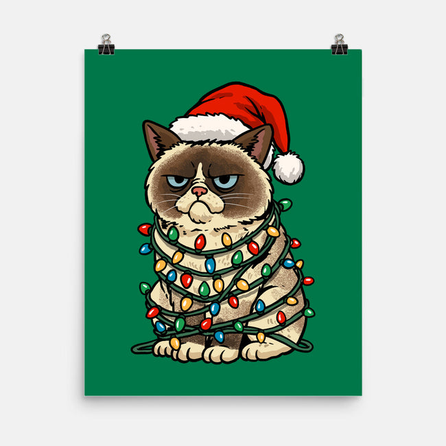 Jolly Christmas Cat-None-Matte-Poster-GoshWow
