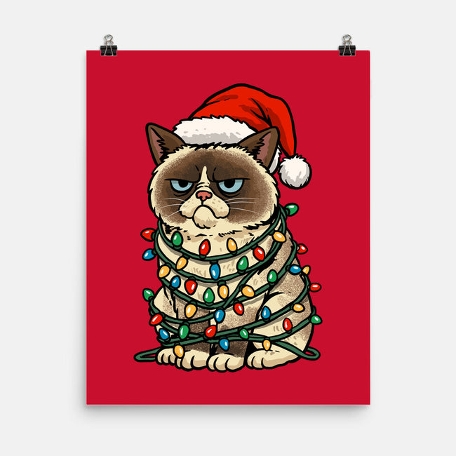 Jolly Christmas Cat-None-Matte-Poster-GoshWow
