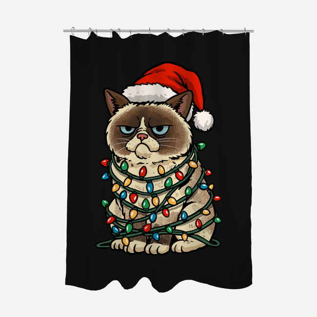 Jolly Christmas Cat-None-Polyester-Shower Curtain-GoshWow