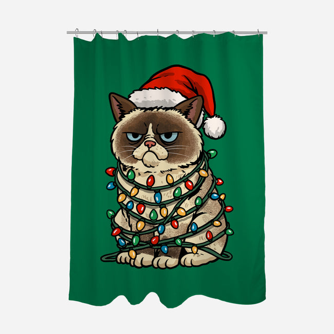 Jolly Christmas Cat-None-Polyester-Shower Curtain-GoshWow
