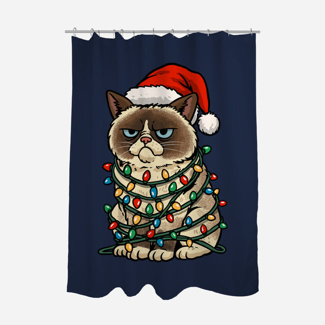 Jolly Christmas Cat-None-Polyester-Shower Curtain-GoshWow