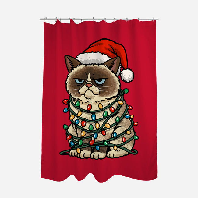 Jolly Christmas Cat-None-Polyester-Shower Curtain-GoshWow