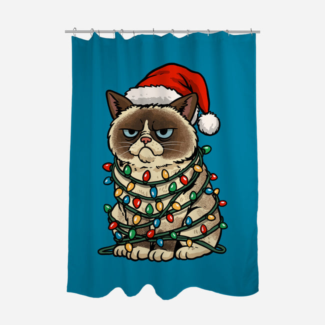 Jolly Christmas Cat-None-Polyester-Shower Curtain-GoshWow
