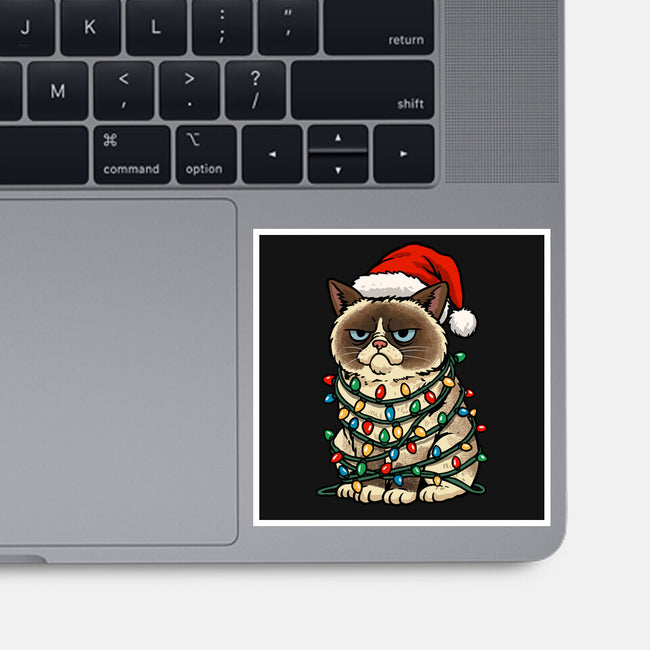 Jolly Christmas Cat-None-Glossy-Sticker-GoshWow