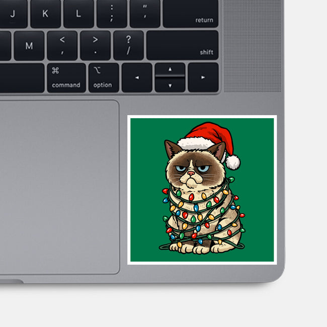 Jolly Christmas Cat-None-Glossy-Sticker-GoshWow