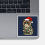 Jolly Christmas Cat-None-Glossy-Sticker-GoshWow