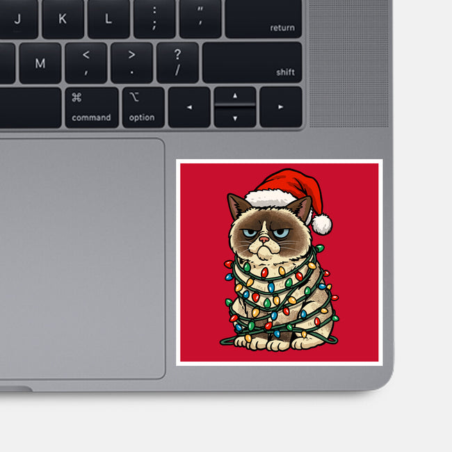 Jolly Christmas Cat-None-Glossy-Sticker-GoshWow