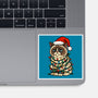 Jolly Christmas Cat-None-Glossy-Sticker-GoshWow