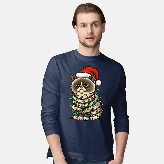 Jolly Christmas Cat-Mens-Long Sleeved-Tee-GoshWow