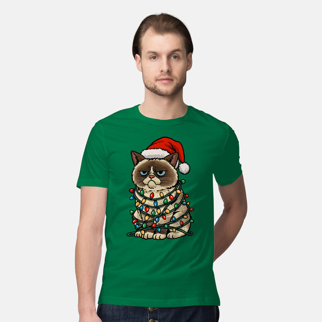 Jolly Christmas Cat-Mens-Premium-Tee-GoshWow