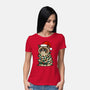 Jolly Christmas Cat-Womens-Basic-Tee-GoshWow