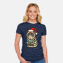 Jolly Christmas Cat-Womens-Fitted-Tee-GoshWow