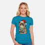 Jolly Christmas Cat-Womens-Fitted-Tee-GoshWow