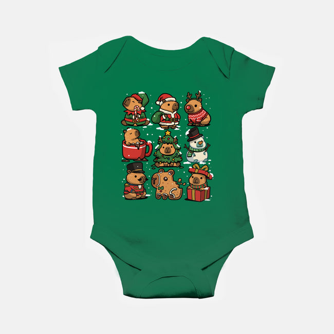 Christmas Capybaras-Baby-Basic-Onesie-GoshWow