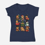Christmas Capybaras-Womens-V-Neck-Tee-GoshWow