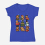 Christmas Capybaras-Womens-V-Neck-Tee-GoshWow