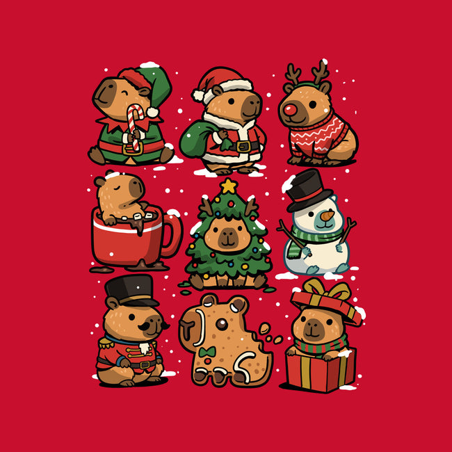 Christmas Capybaras-None-Adjustable Tote-Bag-GoshWow