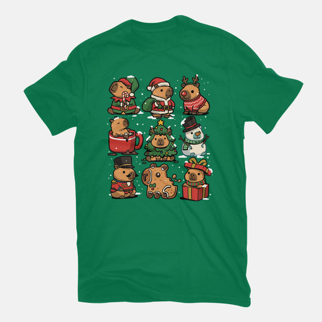 Christmas Capybaras-Unisex-Basic-Tee-GoshWow