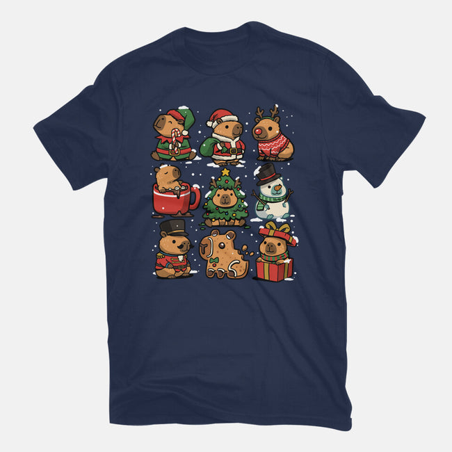 Christmas Capybaras-Unisex-Basic-Tee-GoshWow