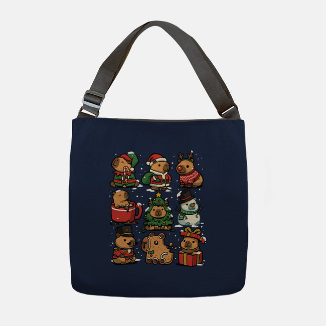 Christmas Capybaras-None-Adjustable Tote-Bag-GoshWow
