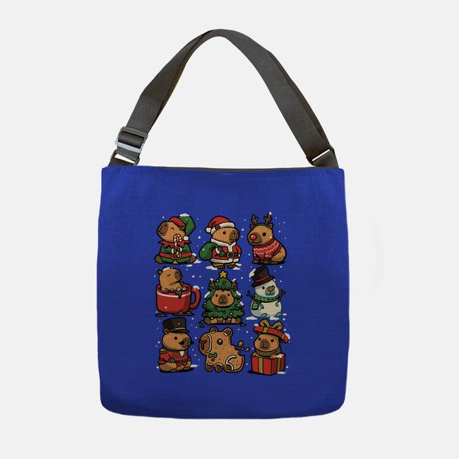 Christmas Capybaras-None-Adjustable Tote-Bag-GoshWow