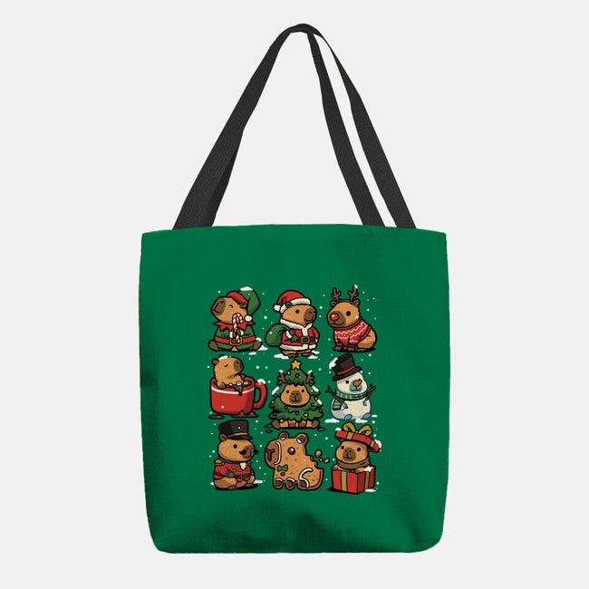Christmas Capybaras-None-Basic Tote-Bag-GoshWow