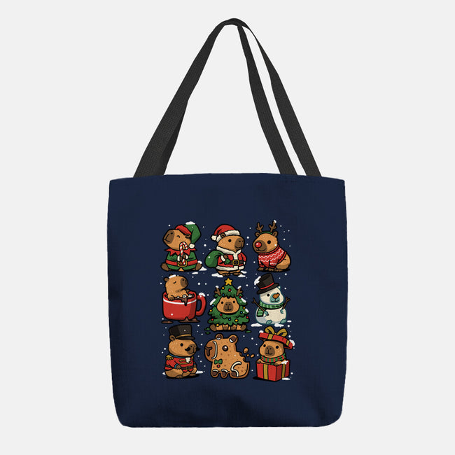 Christmas Capybaras-None-Basic Tote-Bag-GoshWow