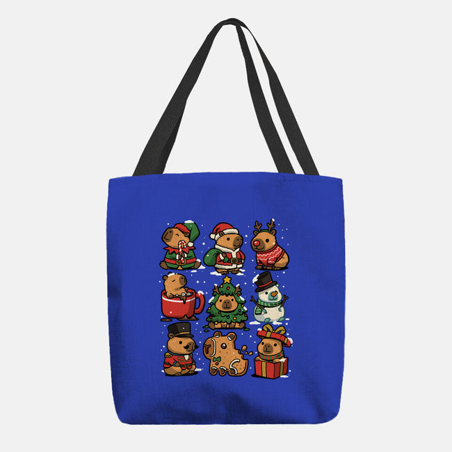 Christmas Capybaras-None-Basic Tote-Bag-GoshWow