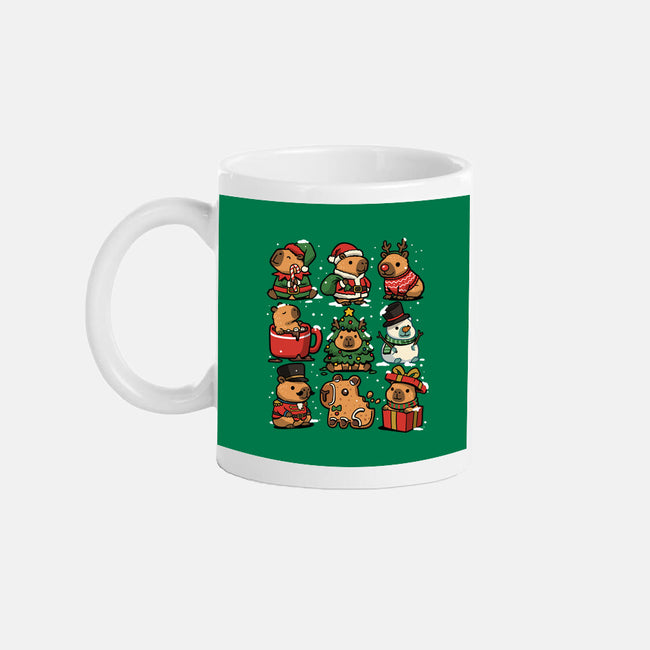 Christmas Capybaras-None-Mug-Drinkware-GoshWow