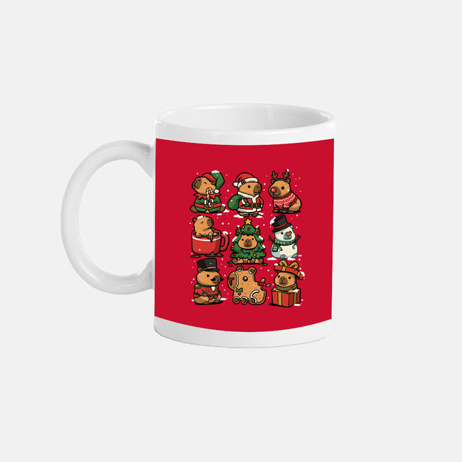 Christmas Capybaras-None-Mug-Drinkware-GoshWow