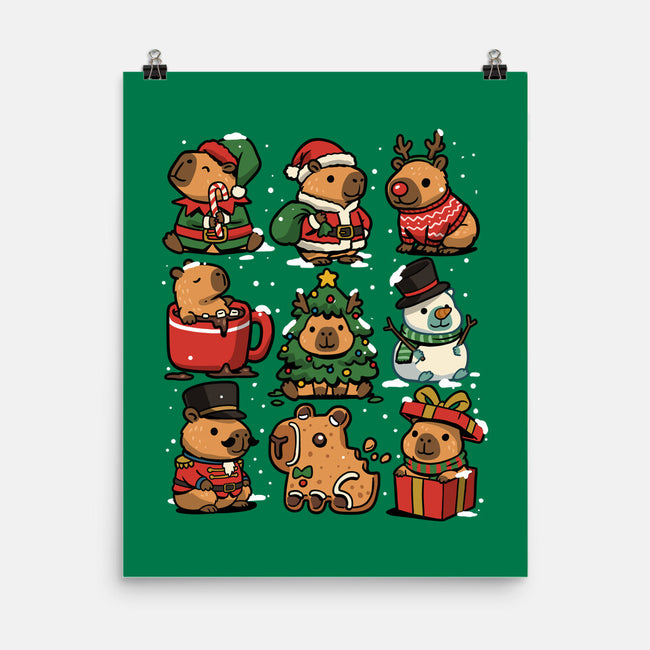 Christmas Capybaras-None-Matte-Poster-GoshWow